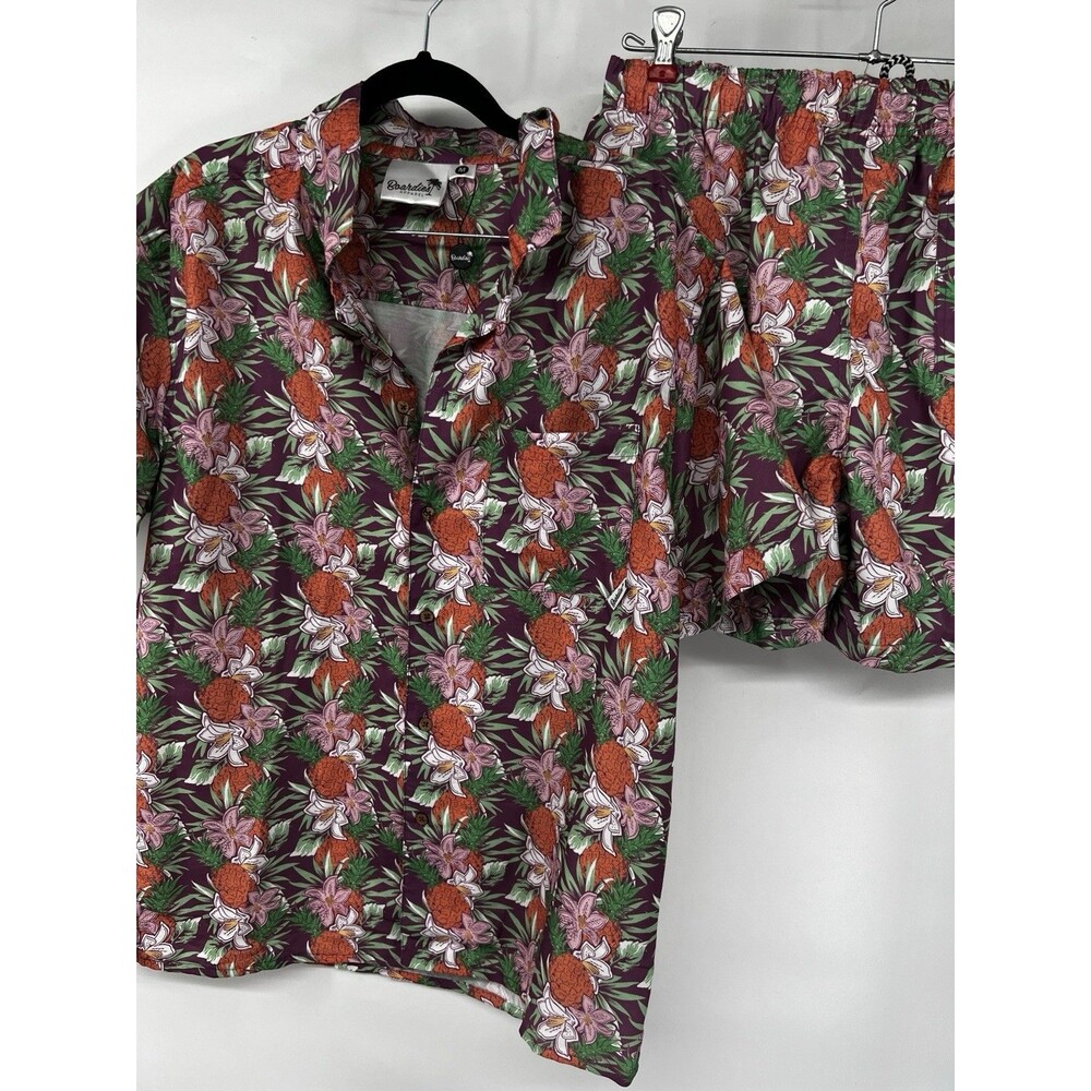 BOARDIES Apparel Mens medium Tropical Hawaiian Set Outfit swim shorts festival
